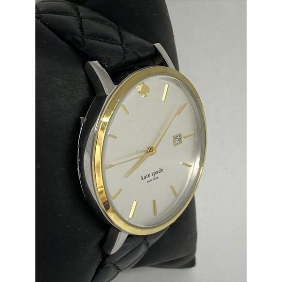 Kate Spade 0008 Women\'s Black Leather Analog White Dial Quartz Wrist Watch BP719